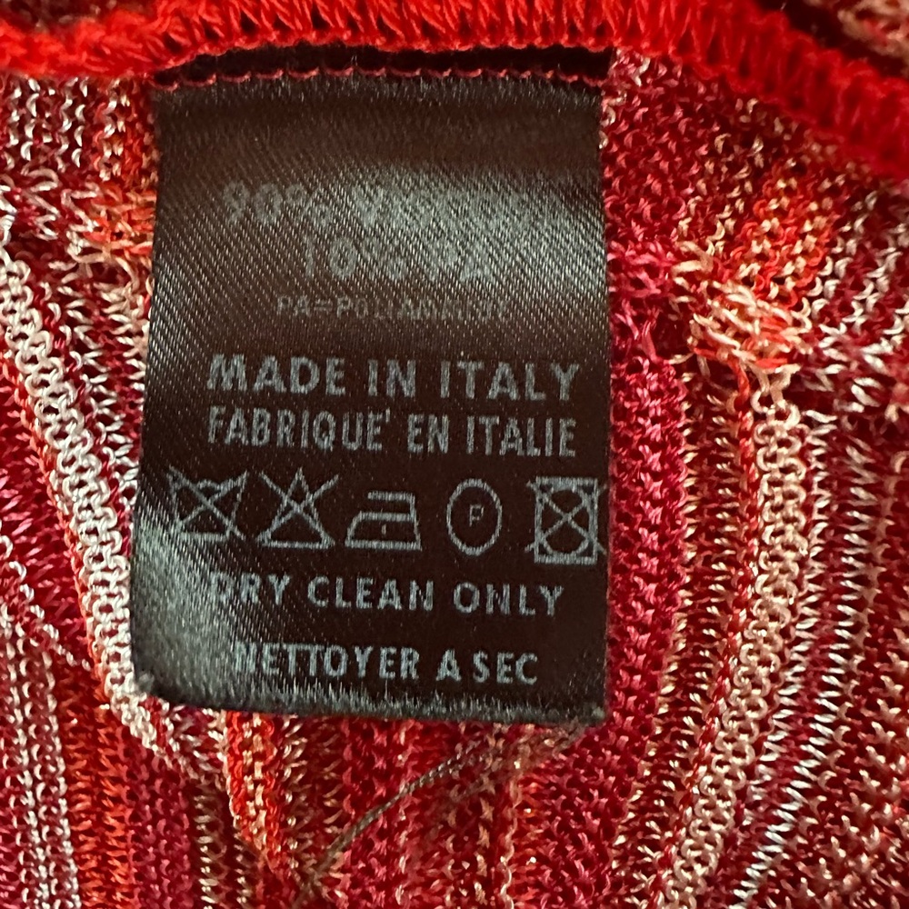 Missoni diagonal striped red silver metallic thread OS asymmetrical cape/shawl - Picture 12 of 13